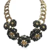 Vintage Black Enamel Chanel-style Necklace